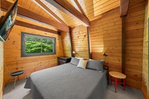 Μια τηλεόραση ή/και κέντρο ψυχαγωγίας στο Treetops Chalet - 3bd/2bt Boutique Cabin w/Mt Leconte views in Gatlinburg