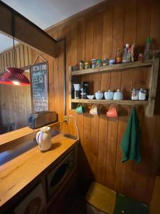 Kuchyň nebo kuchyňský kout v ubytování Hostal Quillelhue