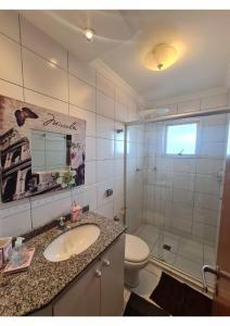 Koupelna v ubytování Apartamento Caioba