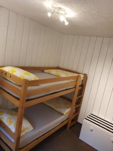 a bunk room with two bunk beds in it at Luchshuette in Sankt Andreasberg