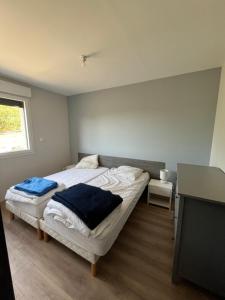 Postel nebo postele na pokoji v ubytování Gites de Landuzière, 8 couchages