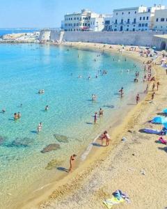 a group of people in the water at a beach at B&B "La Vista Preziosa" Feeling Home in Gallipoli