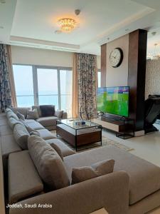 Posezení v ubytování جناج ملكي 150م داماك luxury