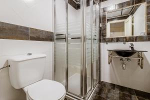 a bathroom with a toilet and a sink at Doña Norma in Cáceres