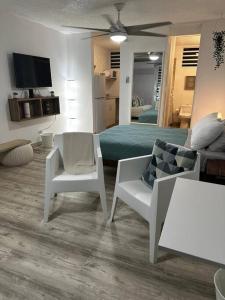 Телевизия и/или развлекателен център в Relaxing Studio Near El Yunque With Pool View