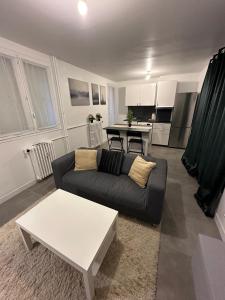 サン・テティエンヌにあるl'élégant centraleのソファとテーブルのあるリビングルーム