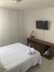 TV a/nebo společenská místnost v ubytování Habitación en apartamento compartido al frente del cc Unico