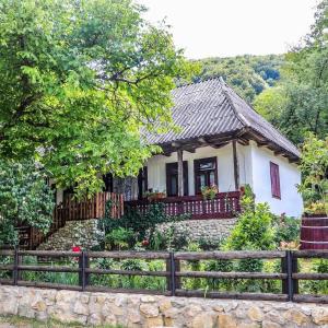 a small house with a fence in front of it at Casuta Fermecata, Tara Lapusului in Fantanele