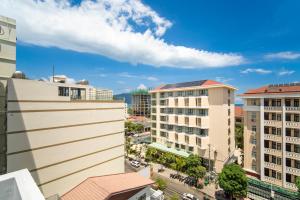 an aerial view of a city with buildings at Trang Ngan Hotel by THG in Danang