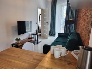 Μια τηλεόραση ή/και κέντρο ψυχαγωγίας στο Apartament-Studio 1 Gliwice z balkonem