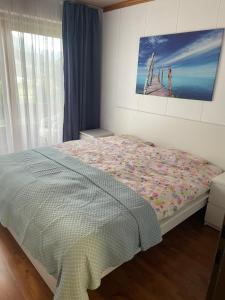 Postel nebo postele na pokoji v ubytování Nette Ferienwohnung in Seenähe