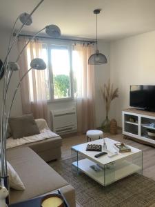TV a/nebo společenská místnost v ubytování Gîte de L’entre Deux