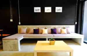 A seating area at The Backpack Hostel