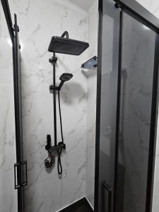 a shower in a bathroom with a shower at Toskana Tuzla in Tuzla