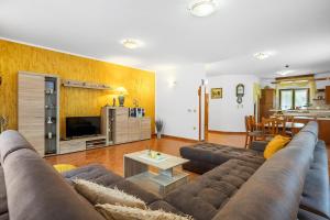 a living room with a couch and a television at House Ulika in Svetvinčenat