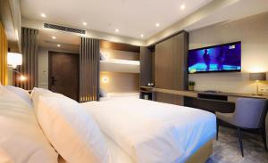 TV a/nebo společenská místnost v ubytování Griffin Hotel