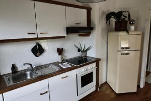 Kuchyň nebo kuchyňský kout v ubytování Ferienhaus Flying Roots Wackersberg