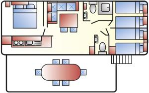 Půdorys ubytování Albatross Mobile Homes on Camping Eden