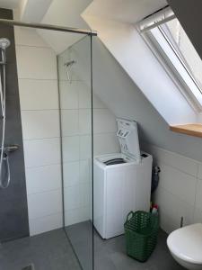 Ein Badezimmer in der Unterkunft Ferienwohnung Strohbär in Leißling