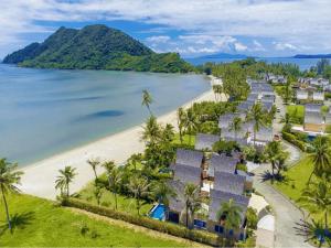 an aerial view of a resort on a beach at Juga Beach Front Villa 3B Koh Chang in Ko Chang