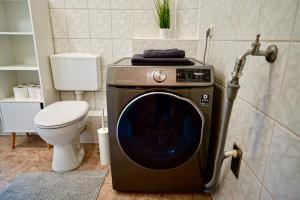 Et badeværelse på Wohnung mit 8 Schlafplätzen