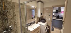 un bagno con wc, lavandino e doccia di Apartman Ana Maris a Fiume (Rijeka) Altre 19 foto