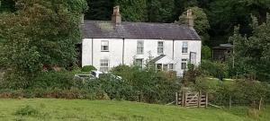 a large white house sitting on top of a field at Red Dragon Cottages nr Mt Snowdon in Beddgelert