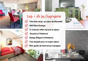 Televízia a/alebo spoločenská miestnosť v ubytovaní ღ LA CHARMERIE Duplex climatisé à 5min du Vieux Port