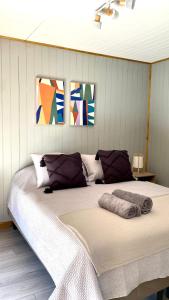 Postel nebo postele na pokoji v ubytování Cabañas Los Robles