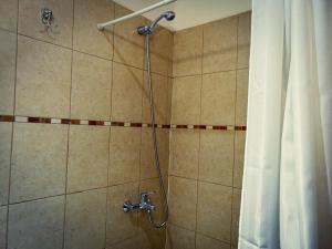 エル・チャルテンにあるConstantino Hostel by lo de Guilleのバスルーム(シャワー、シャワーカーテン付)