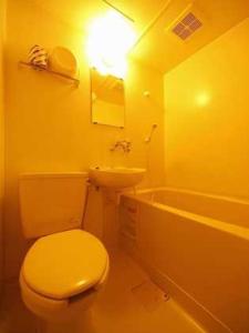 ein Badezimmer mit Toilette, Waschbecken und Badewanne in der Unterkunft Towada City Utarube Campsite - Vacation STAY 00407v in Utarube