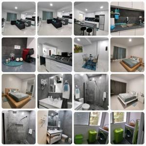 a collage of photos of a living room at Cantinho d sossego -Two bedrooms apartment in Mindelo