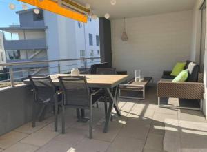 Balkoni atau teres di TOP Ferienwohnung
