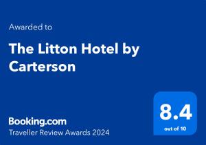 Majutusasutuses The Litton Hotel by Carterson olev sertifikaat, autasu, silt või muu dokument