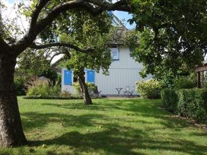 una casa blanca con un árbol en el patio en Captain House South Cats 8, en Wieck
