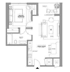 Naktsmītnes Stylish Apartments with Partial Ocean Views in Downtown! telpu plāns