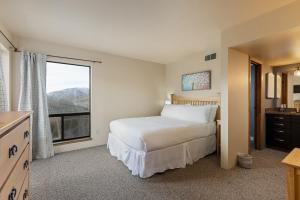 シルバーソーンにあるNew Lamartine Condos Building 2 unit 2533のベッドと大きな窓のある寝室