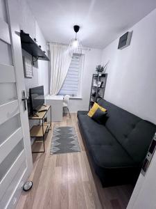 Televízia a/alebo spoločenská miestnosť v ubytovaní Apartament Słoneczna Oliwa