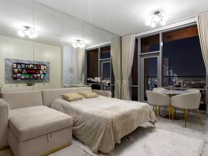 Posezení v ubytování Luxury Apt in Business Bay Water canal view