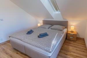 Posteľ alebo postele v izbe v ubytovaní Apartmán Černá v Pošumaví