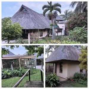 a collage of three pictures of a house at Pennington Beach Cottage Holiday accommodation in Pennington