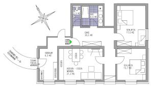 a floor plan of a house at Ferienwohnung BergTraum in Schoppernau