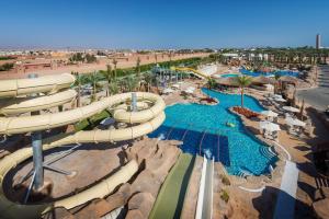 an aerial view of a water park with a water slide at Reef Oasis Beach Aqua Park Resort in Sharm El Sheikh
