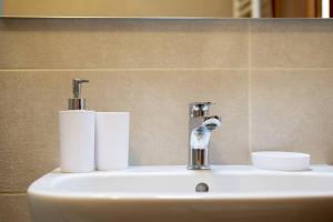 a bathroom sink with two rolls of toilet paper on it at Central recently renovated apartment - Casa Tre Pini in Madonna di Campiglio +15 photos