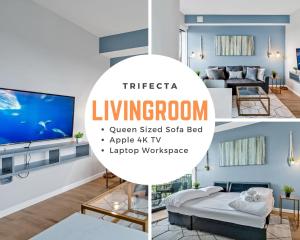 Postel nebo postele na pokoji v ubytování High-Rise Apt Raleigh Free Parking & Sunset View 1