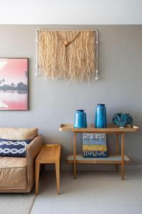 Postel nebo postele na pokoji v ubytování Luxo e conforto pé na areia em Barra de São Miguel + 23 fotografií