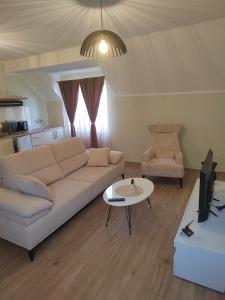 a living room with a couch and a table at Apartman Anđela in Jakovo