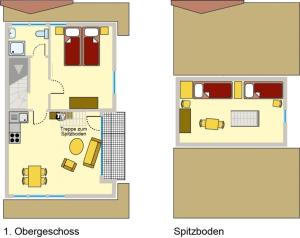 Půdorys ubytování Ferienwohnung Nr 07 OG Spitzboden