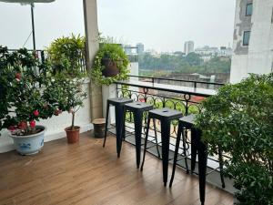 Balkón nebo terasa v ubytování Hanoi HM Boutique Hotel