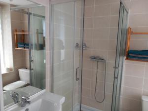 a bathroom with a shower and a sink at Mont saint michel normandie in Sainte-Cécile +21 photos